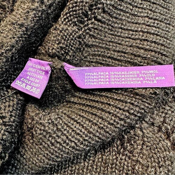 Ralph Lauren Collection Fall 2010 Hand Knit Black Alpaca Pointelle Turtleneck - Picture 6 of 16